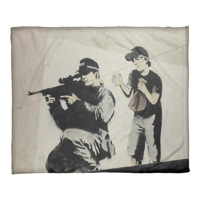 Banksy Sewn Throw Blanket