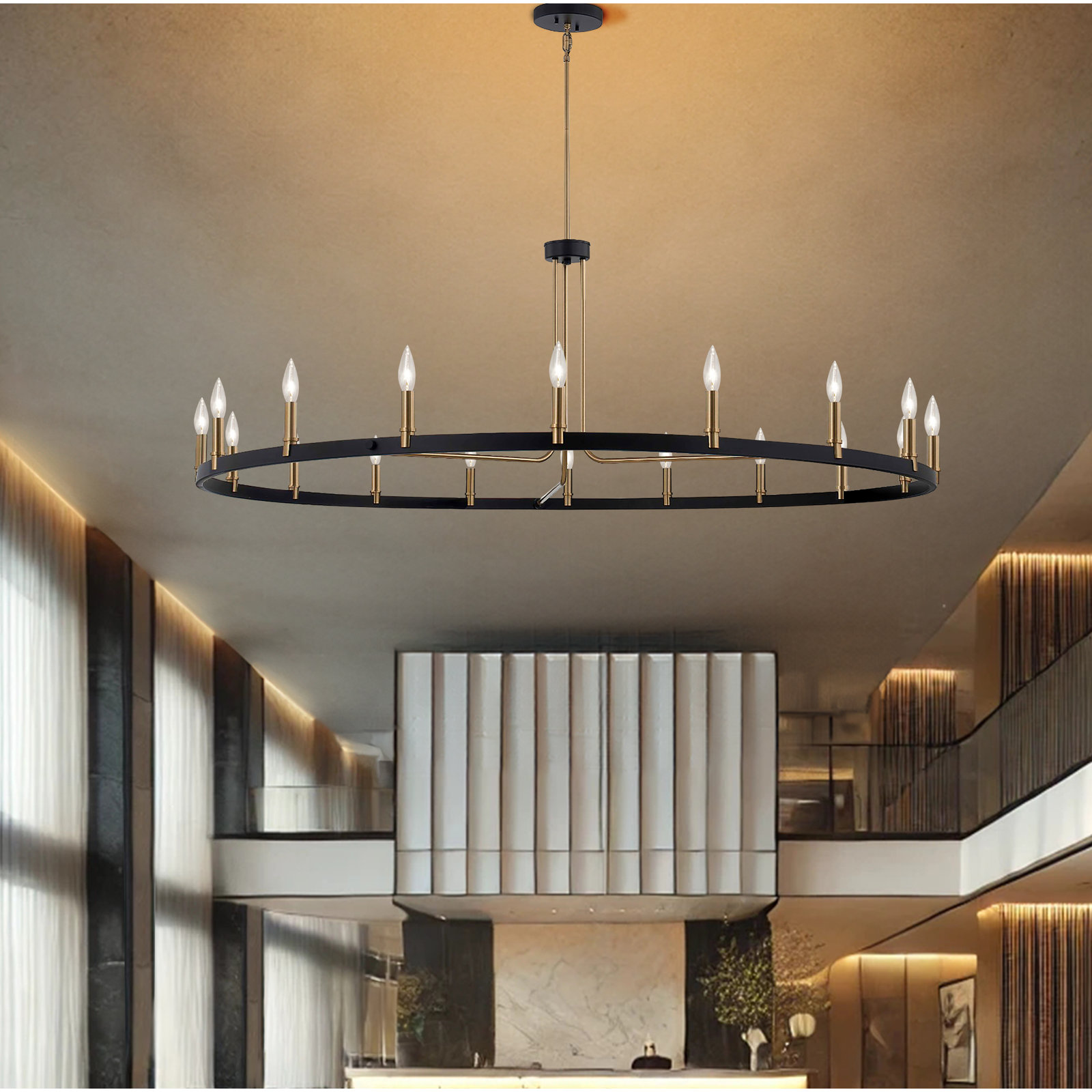Webber 18-Light Chandelier, 18.5" H x 60" W x 60" D
