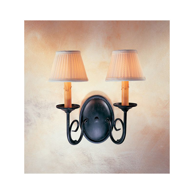 Applique murale 2 lumières Jenna, Taupe faille, Noir délavé