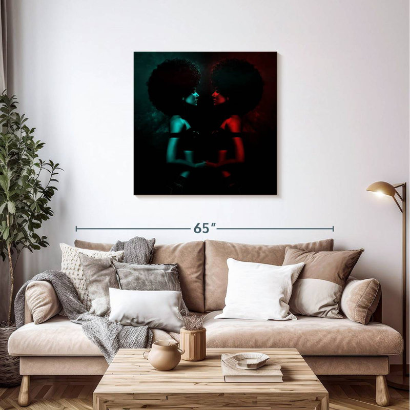 Portrait de femme Leisha Afro, H 36 po x l 36 po