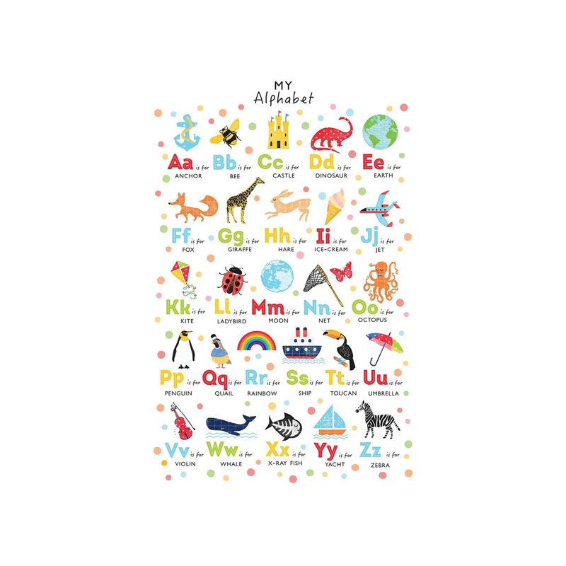 Bright Alphabet - Wrapped Canvas Print, 20.32 cm H x 30.48 cm W