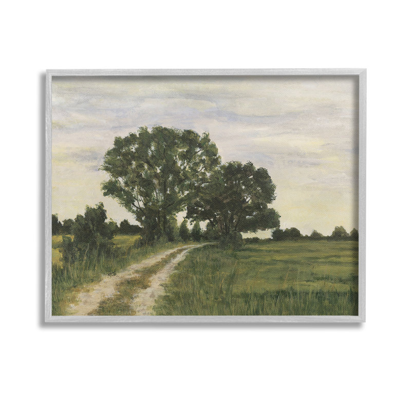 TreesonCountryRoadGicleeArtbyMichaelWillett, Giclée encadrée noir minuit, H 11 po x l 14 po