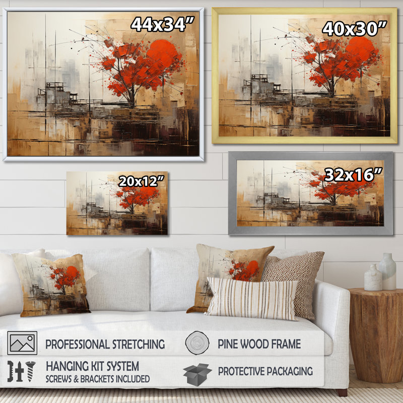 Collages d'automne I - Collages abstraits, impressions sur toile, H 34 po x l 44 po x P 1,5 po, Cadre flottant noir