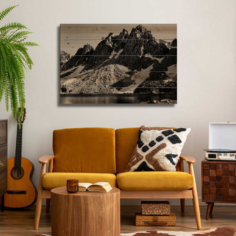 Impression sur bois en bois - Kearsage Pinnacles par Ansel Adams, H 18 po x l 26 po