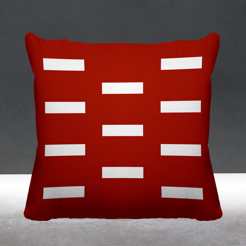 Coussin décoratif intérieur / extérieur Luella, L 15 po x H 15 po, Rouge