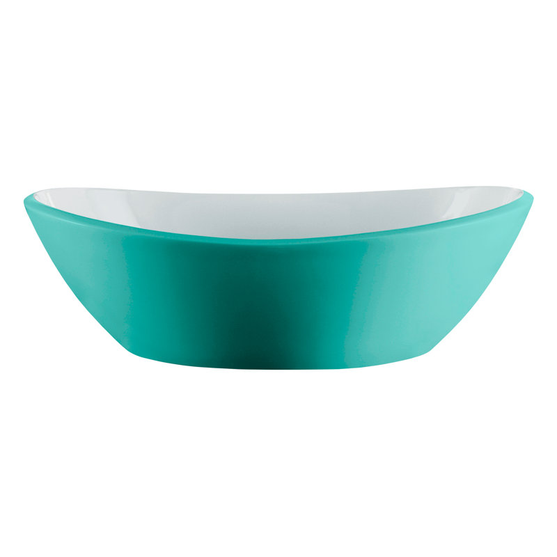 Amalfi 21.62'' L Bathroom Sink, Matte White, Mint Turquoise - Matte