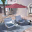 Parasol en fibre de verre 7,5 pi avec passe-partout blanc-454072592