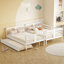 Lit superposé double au-dessus de double avec lit gigogne simple et échelle-2142767470