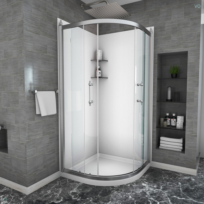 Porte de douche 36 po x 75 po avec cabine de douche encadrée