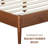 NTC Lupin Wooden Bed Frame with Headboard and Natural Rattan, Solid Oak/Rubber Wood Foundation with Silent Slats, 1000 Lb Capacity, Effortless Assembly-12934023-12934022