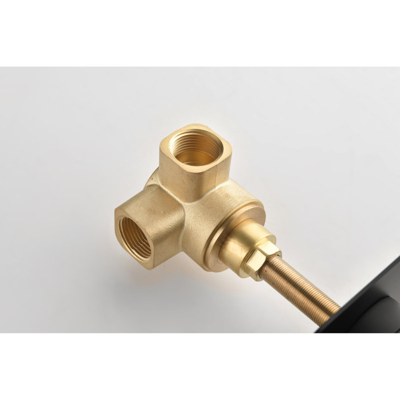 Valve de contrôle de volume 3/4 po en laiton noir mat, débit élevé pour la douche, poignée réglable avec douche à eau précise et à température