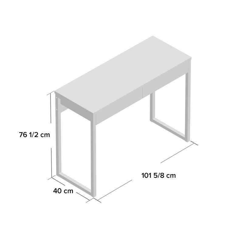 Honorae Writing Desk, White High Gloss