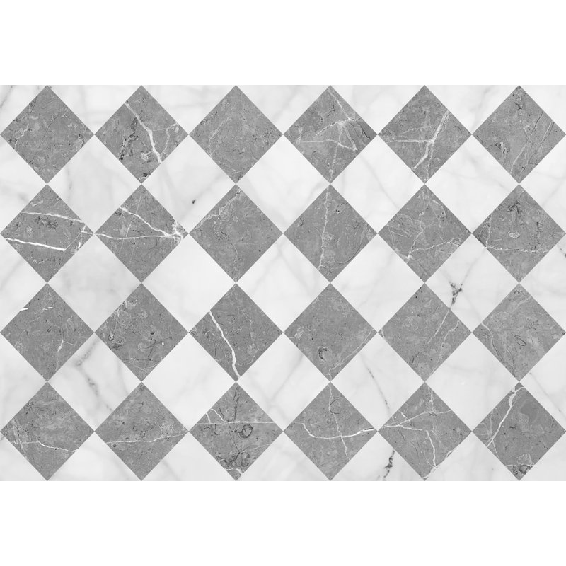 Romach Geometric Vinyl Machine Printed Area Rug, Rectangle 140 x 200cm