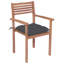 Chaise de patio en teck avec coussins Aimeric-1602708781