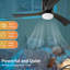 42" Solid Wood Ceiling Fan With Light-Flush Mount, Dc Motor-900152504