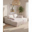 Très grande chaise longue double de 82,7 pouces, canapé modulaire en tissu de velours côtelé, canapé-lit confortable à assise profonde avec coussins moelleux et coussins décoratifs pour le salon, sans assemblage requis, beige