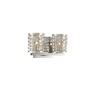 Bridgeport 2 LT Polished Stainless Steel Bath Wall Sconce Kalco