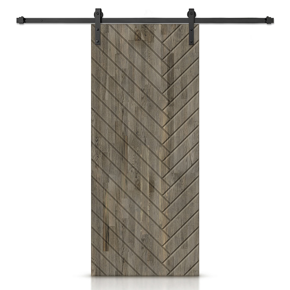 Calhome Paneled Wood and Metal Solid Wood Barn Door & Reviews | Wayfair