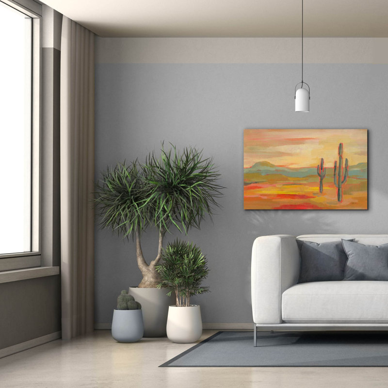 «Desert Saguaro» par Silvia Vassileva, art mural sur toile, H 26 po x l 40 po x P 1,5 po