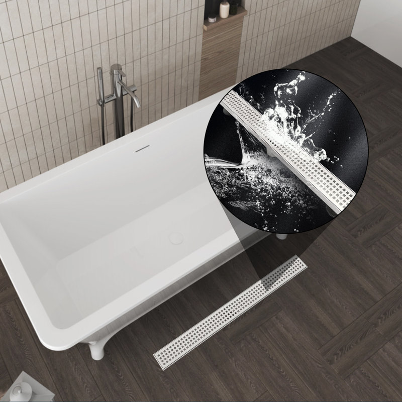 Linear Shower Drain With Removable Cover Grille