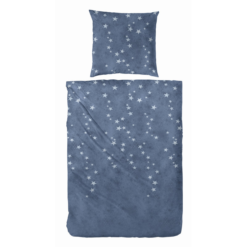 Flannel Duvet Cover Set, Blue