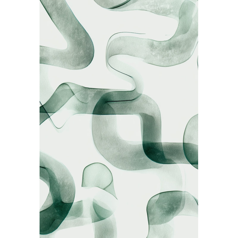 White Background Wallpaper Abstract Green Wall Mural