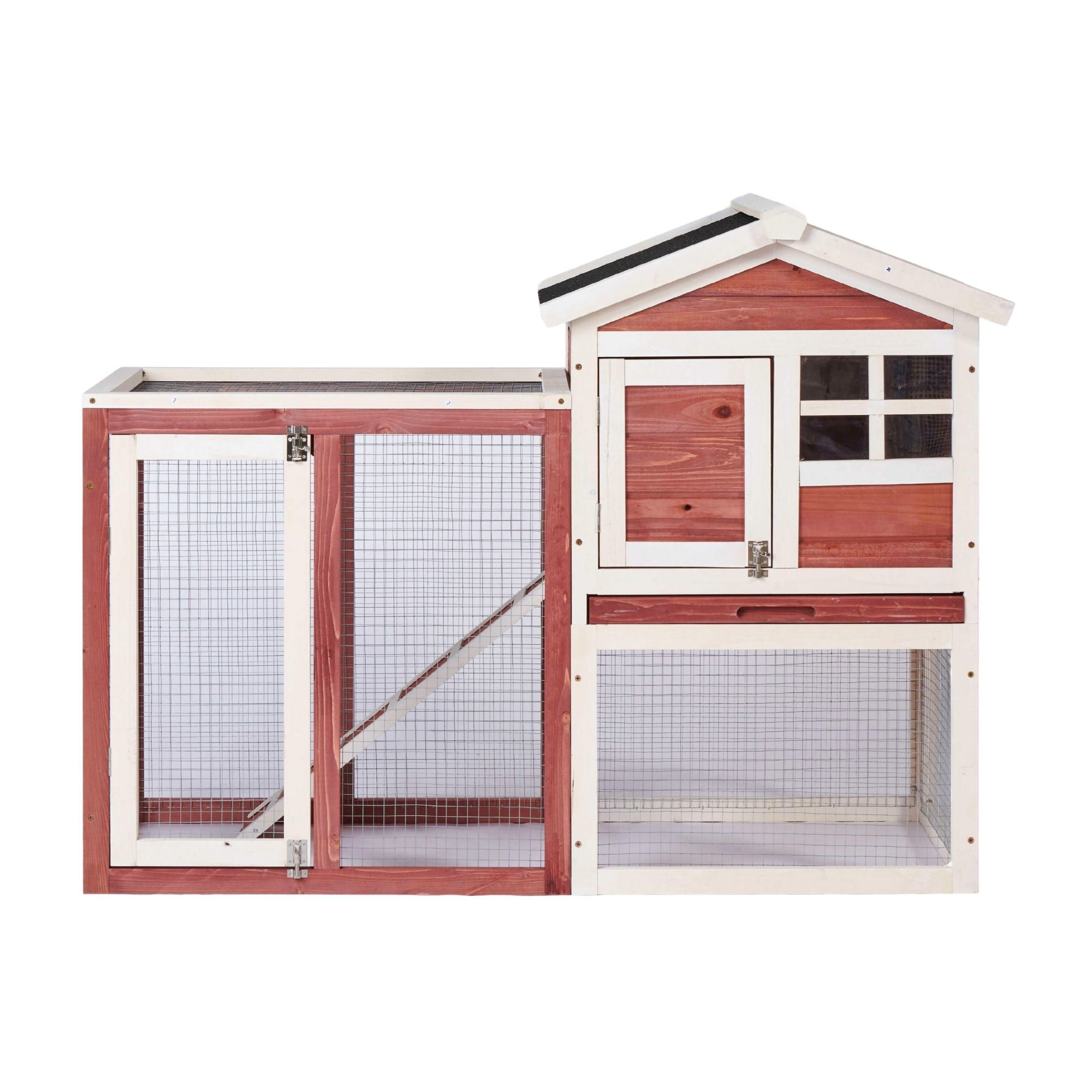 Tucker Murphy Pet™ 48 In. Large Chicken Coop Wooden Rabbit Hutch Auburn ...