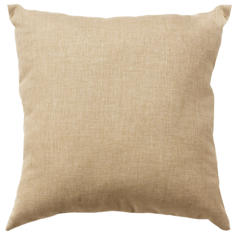 22" Beige and Natural Polyester Indoor/Outdoor Square Throw Pillow