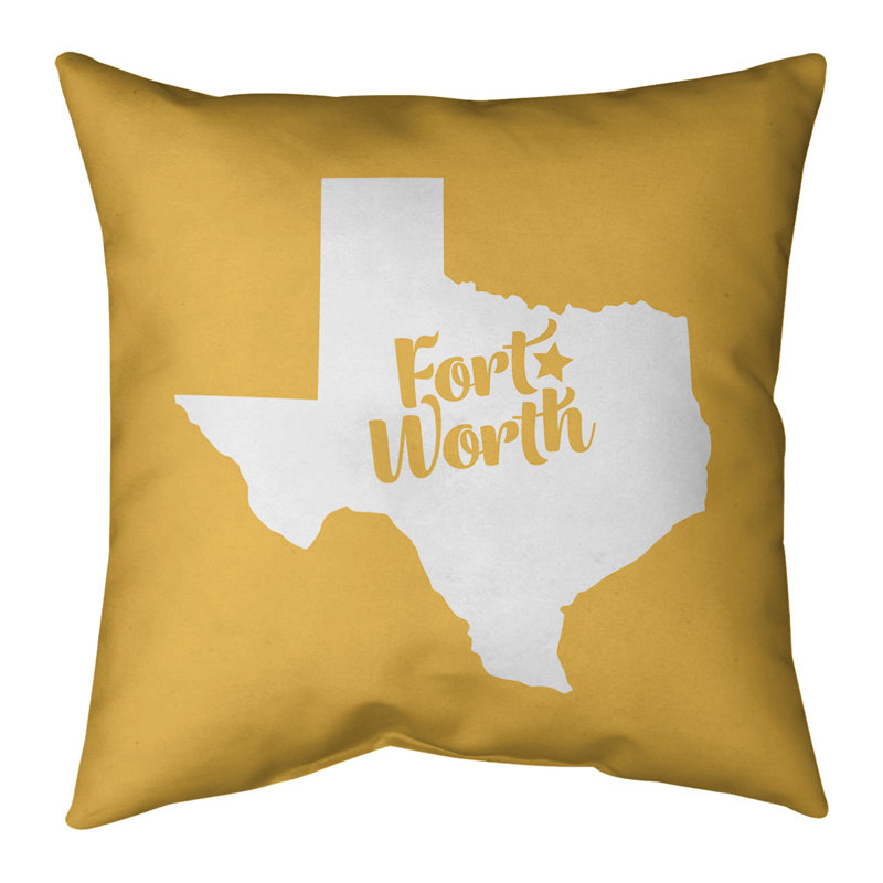 Coussin intérieur / extérieur, Fort Worth , 16 po x 1 po, Jaune