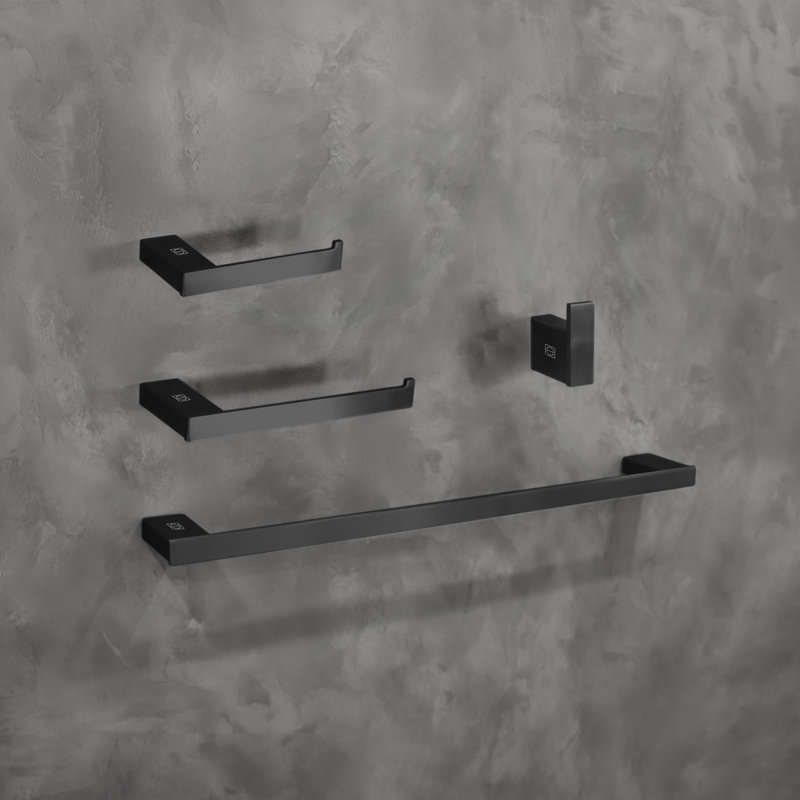 Sofia 4 - Piece Bathroom Hardware Set, Matte Black
