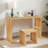 Solid Wood Dining Bench And Table Set