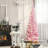 Prelit Snow Flocked Artificial Christmas Tree with Pencil Shape