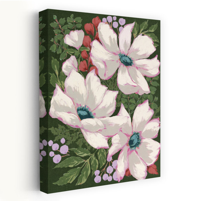 Cosmos Dreams I, art mural rétro contemporain à fleurs abstraites, H 48 po x l 32 po