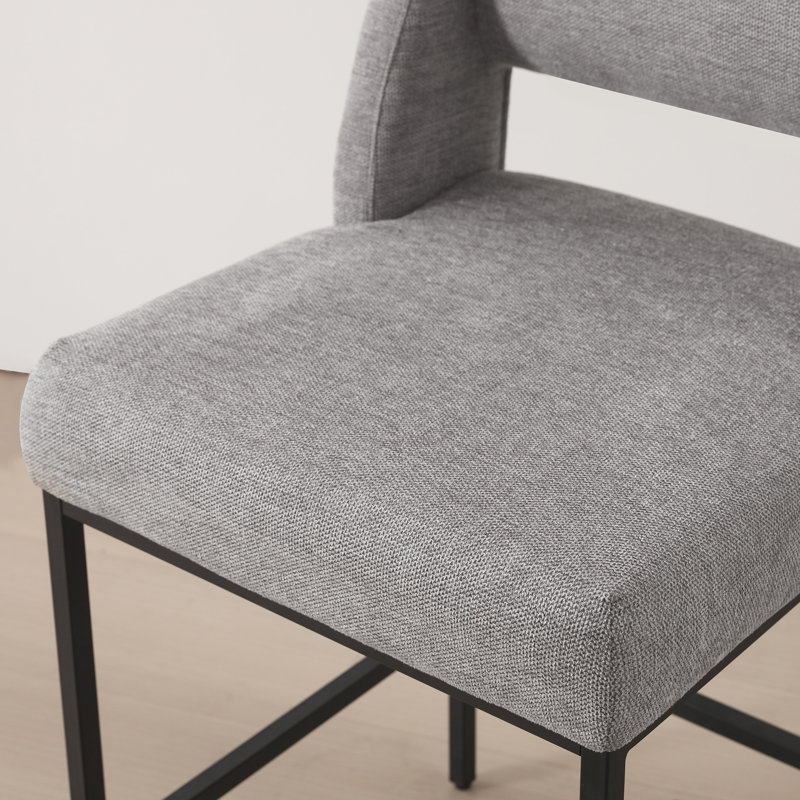 Tabouret de comptoir en lin 26,4 po avec structure en métal Jenie, Lin gris