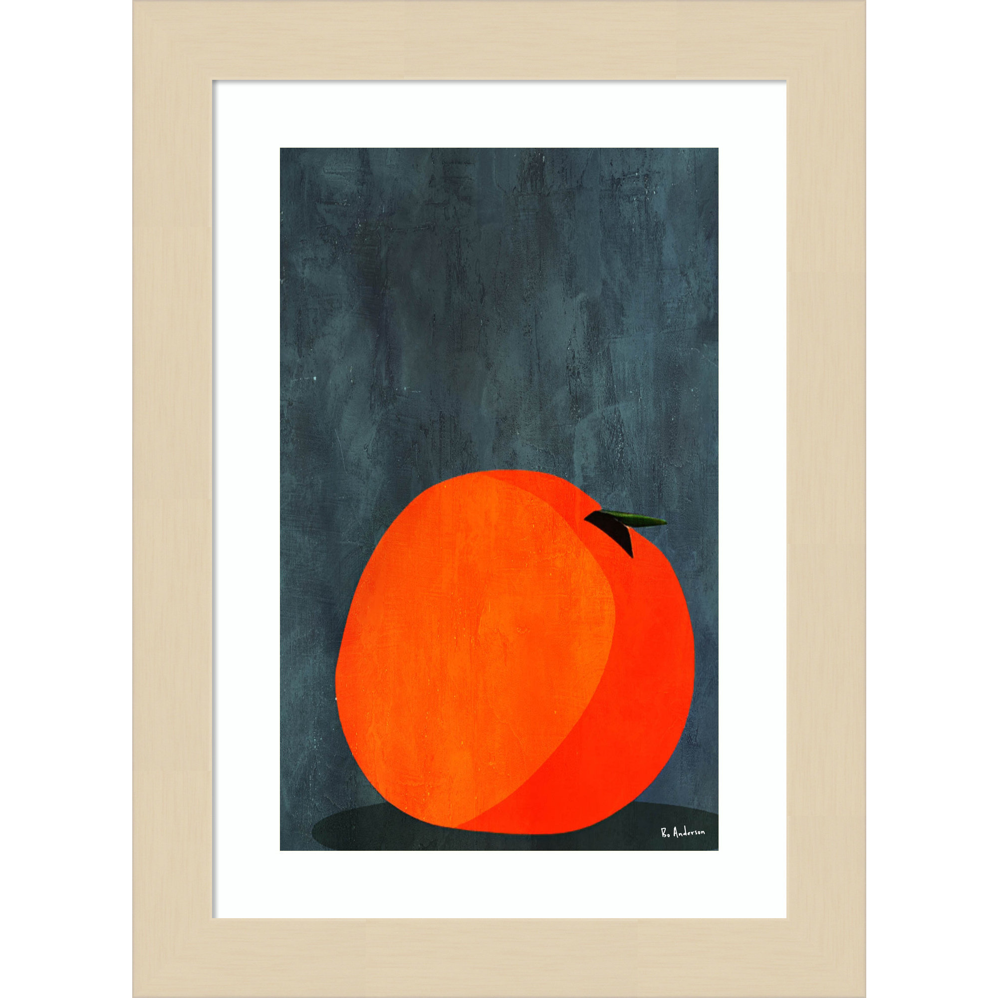 Calmly Sleeping Apple by Bo Anderson Wood Framed Wall Art Print, Brown, 11" H x 8" W