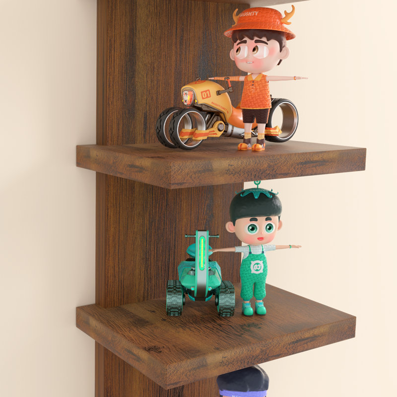 Pelicieux 5-Tier Small Wall Shelf, Brown