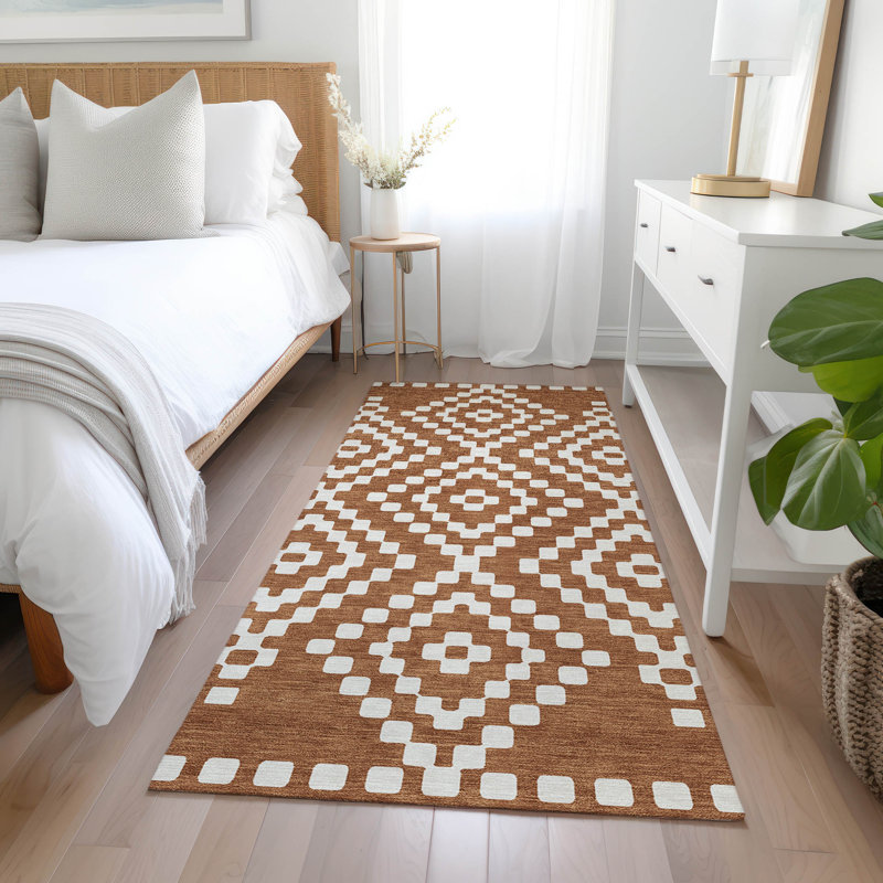 Malek Indoor/Outdoor Area Rug with Non-Slip Backing, Runner 2'3" x 7'6"