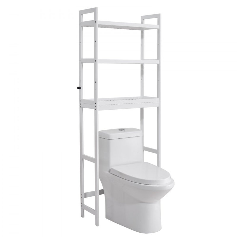 Over the Toilet Storage 3-Tier Bathroom Shelf Rack Space Saver Organizer, Cloud White