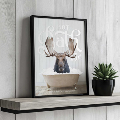 «Moose Hot Bath», impression d'art à lettres et doublée