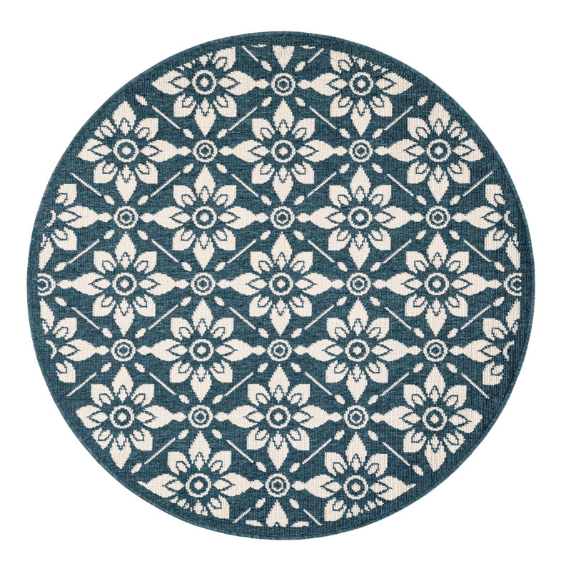 Indoor/Outdoor Trellis Area Rug, Round 4'1"