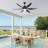 56"  Matte Black Ceiling Fan With LED Light  -2038105096