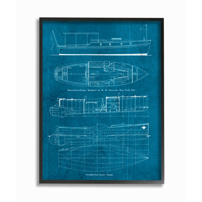 «Informationnel Boat Blueprint», reproduction d'art textuel sur toile