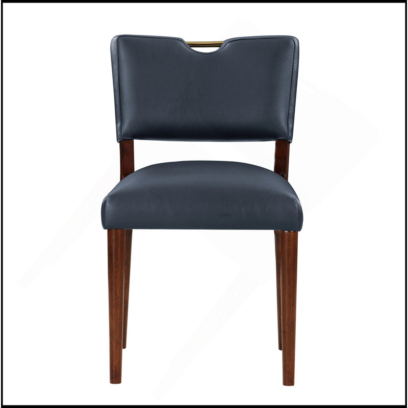 Bryson Midnight Blue Faux Leather Dining Chair - Set Of 2