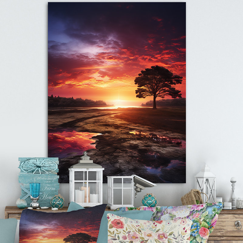 «Bakersville Sunrise a New Startning», reproduction sur toile, H 32 po x l 16 po x P 1 po, Toile tendue