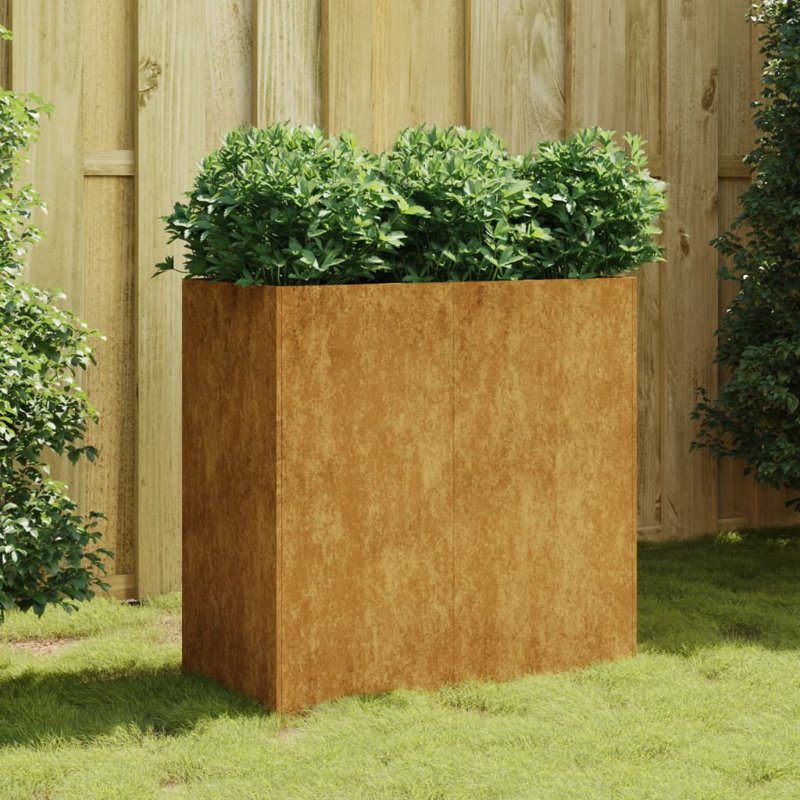 Hesston Planter Corten Steel, 80cm H x 80cm W x 40cm D
