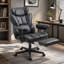 Chaise de bureau réglable avec 3 niveaux de chaleur lombaire, vibration, repose-pieds, microfibre, noir, dossier inclinable pour des niveaux de relaxation et de massage par vibration, soutien supplémentaire