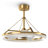 30" Modern Gold Dimmable Caged Chandelier Ceiling Fan with LED Lights and Remote Control