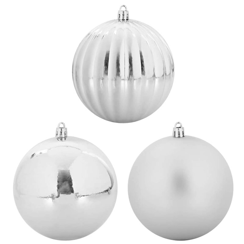 Christmas Bauble Set 4 pcs XXL, Silver