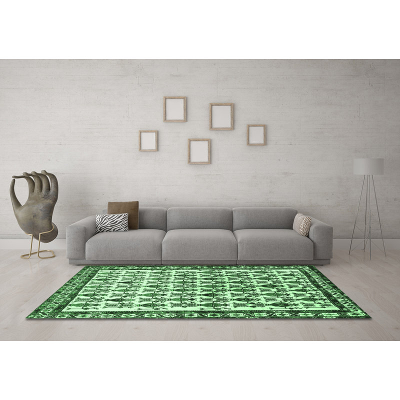 Washable Southwestern Indoor Rug, Square 3'