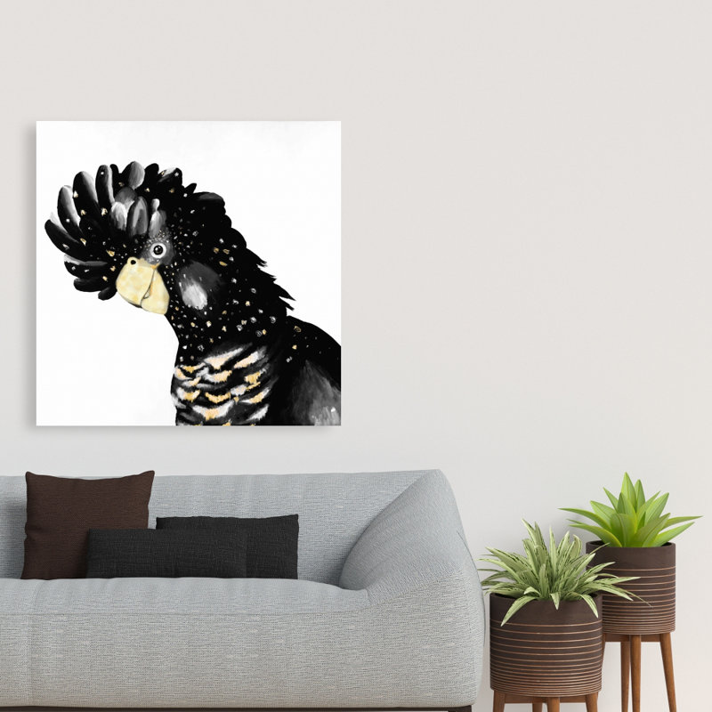 Cockatoo Parrot - Toile de plumes dorées pour la décoration intérieure